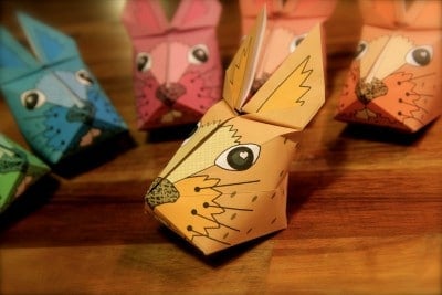 3D Origami Osterhase Vorlage