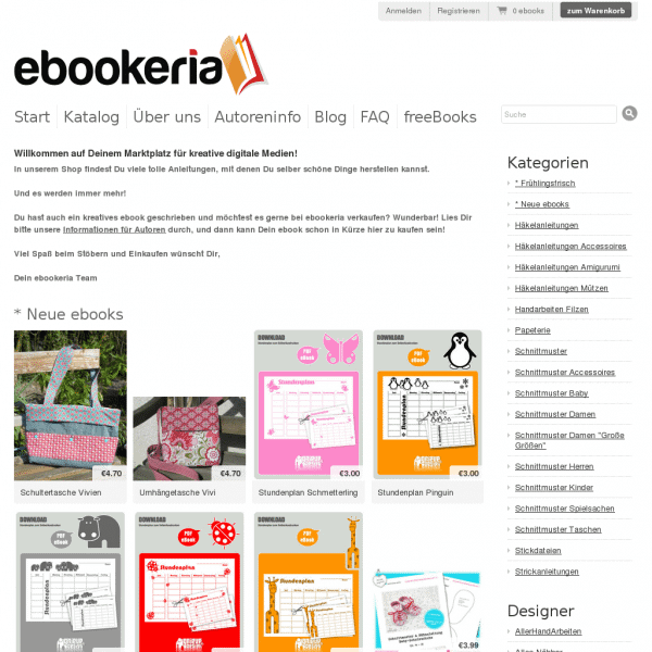 ebookeria – Dein Marktplatz für kreative digitale Medien