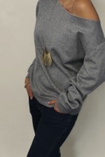 asymmetrischer oversize Pullover