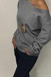 asymmetrischer oversize Pullover