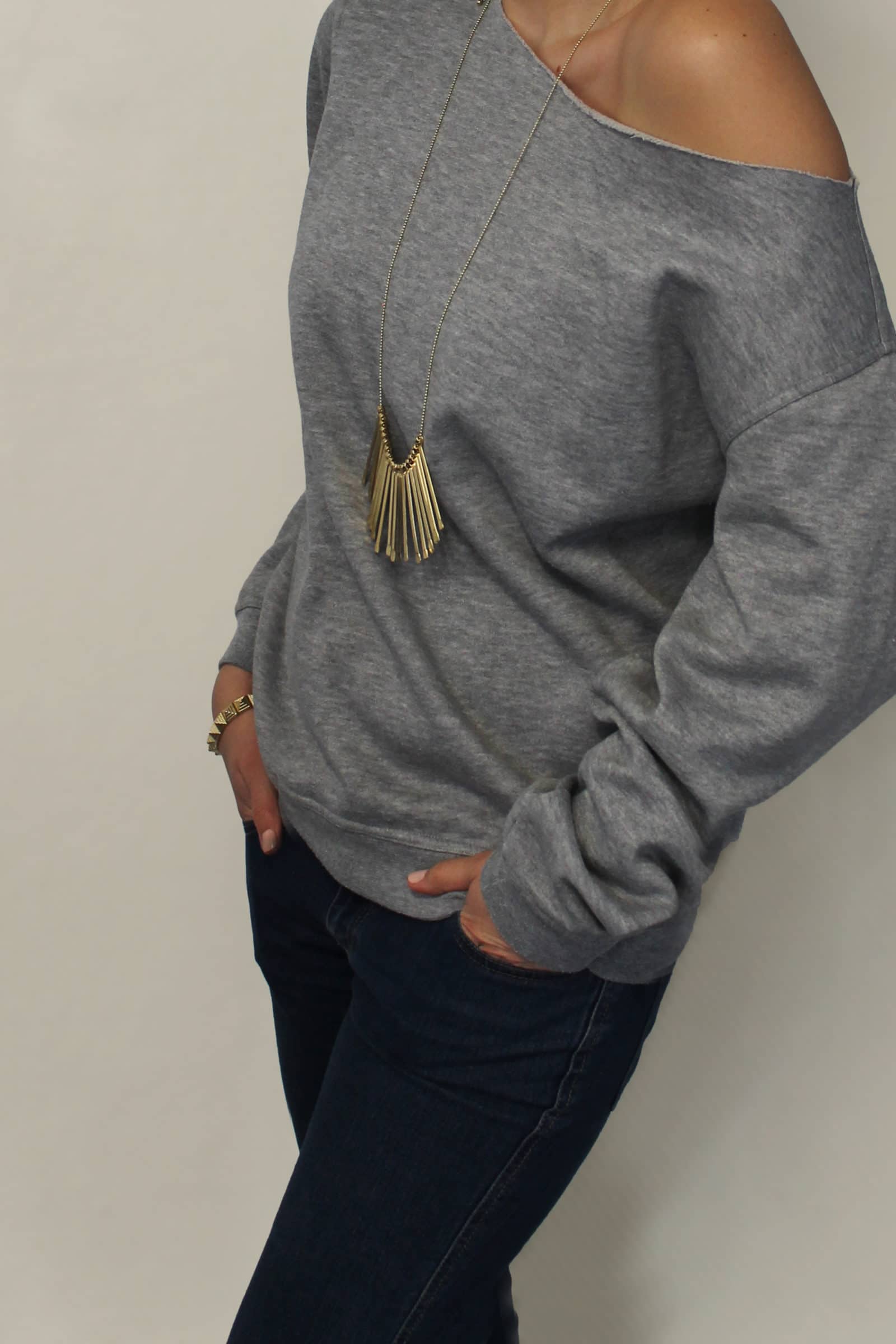 asymmetrischer oversize Pullover