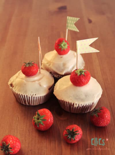 Erdbeer-Vanille-Cupcakes