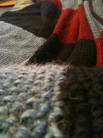 Gestrickte Patchworkdecke