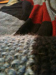 Gestrickte Patchworkdecke
