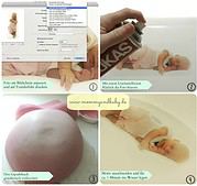 Ein Foto & Ultraschallbild vom Baby auf den Gipsabdruck! DIY – Anleitung!