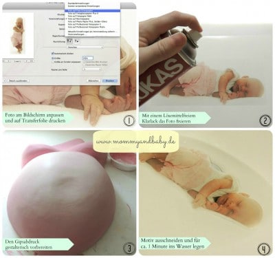 Ein Foto & Ultraschallbild vom Baby auf den Gipsabdruck! DIY - Anleitung!