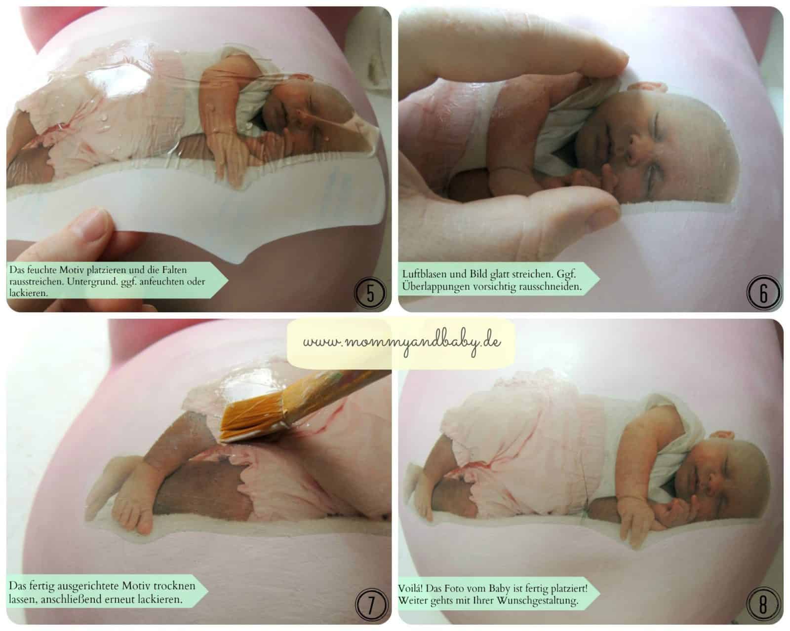 Ein Foto & Ultraschallbild vom Baby auf den Gipsabdruck! DIY – Anleitung!