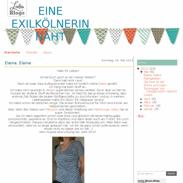 Eine Exilkoelnerin näht
