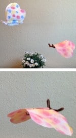 Aquarell mit Filtertüte und Eierfarben – oder – Wie schon kleine Menschen Schmetterlinge basteln können