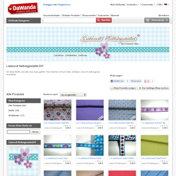 Liebevoll SelbstgestaltetDIY Materialshop