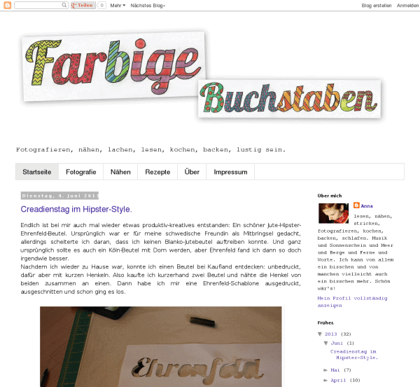 Farbige Buchstaben