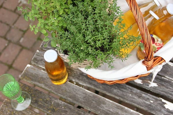 Selbstgemachter Holunderblütensirup