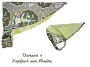 3-er Paket Kopftuch selber nähen, Schnittmuster, E-Book