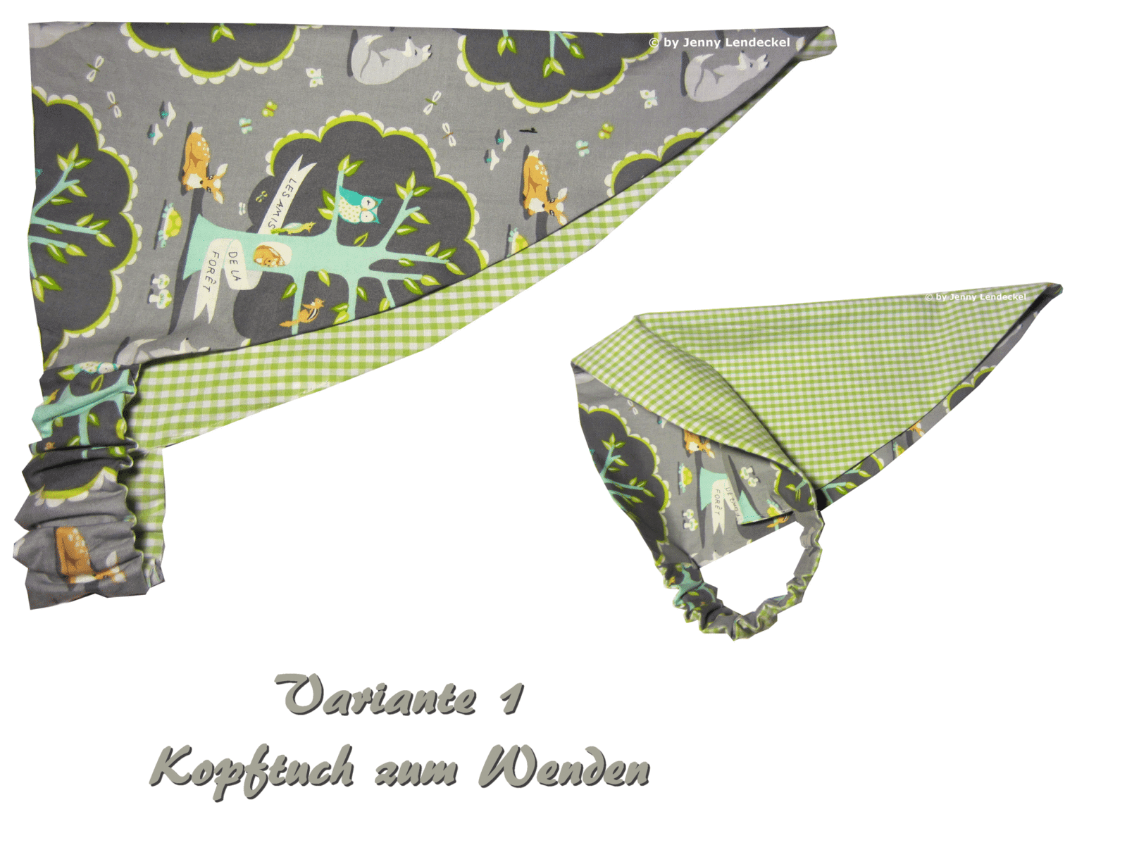 3-er Paket Kopftuch selber nähen, Schnittmuster, E-Book