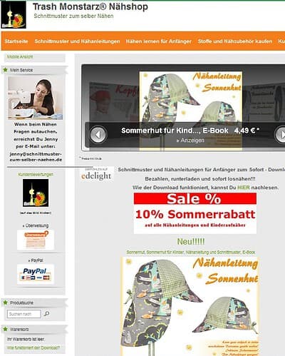 Schnittmuster für Kinder, Babys, Damen und Taschen -Trash Monstarz® Nähshop