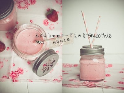 Erdbeer-Kiwi-Smoothie mit Honig