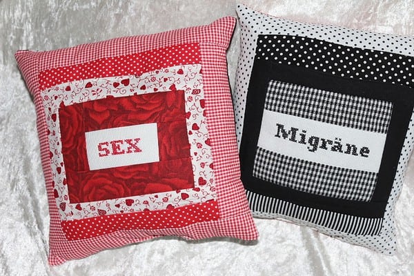 SEX oder Migräne - Wendekissen, originelles Hochzeitsgeschenk 