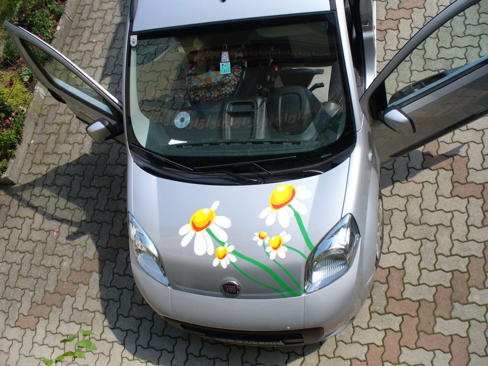 Autoaufkleber selbst gestalten Sommer Margeriten