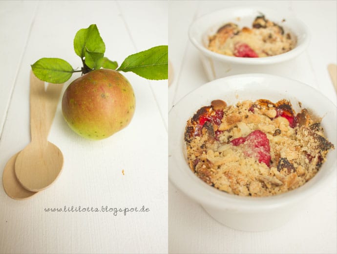 Apfel-Himbeer-Crumble