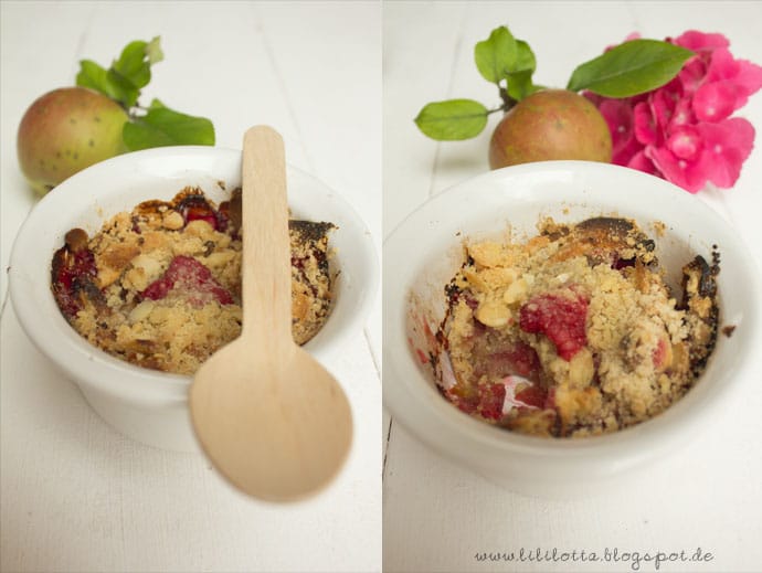 Apfel-Himbeer-Crumble