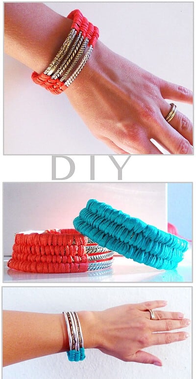 DIY Armreif mit Wolle