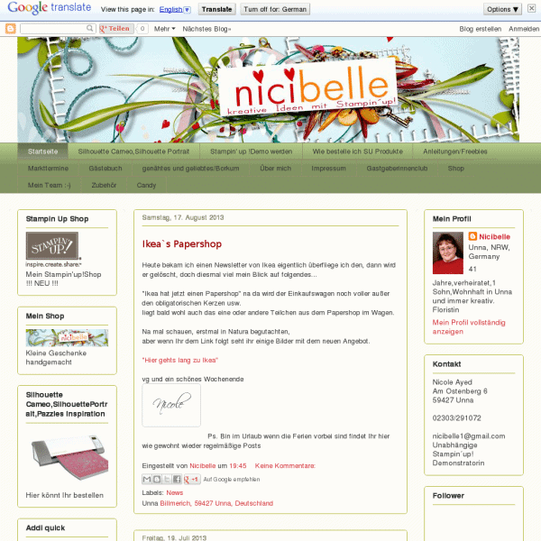 Nicibelle - Kreative Stempelideen mit Stampin´up!