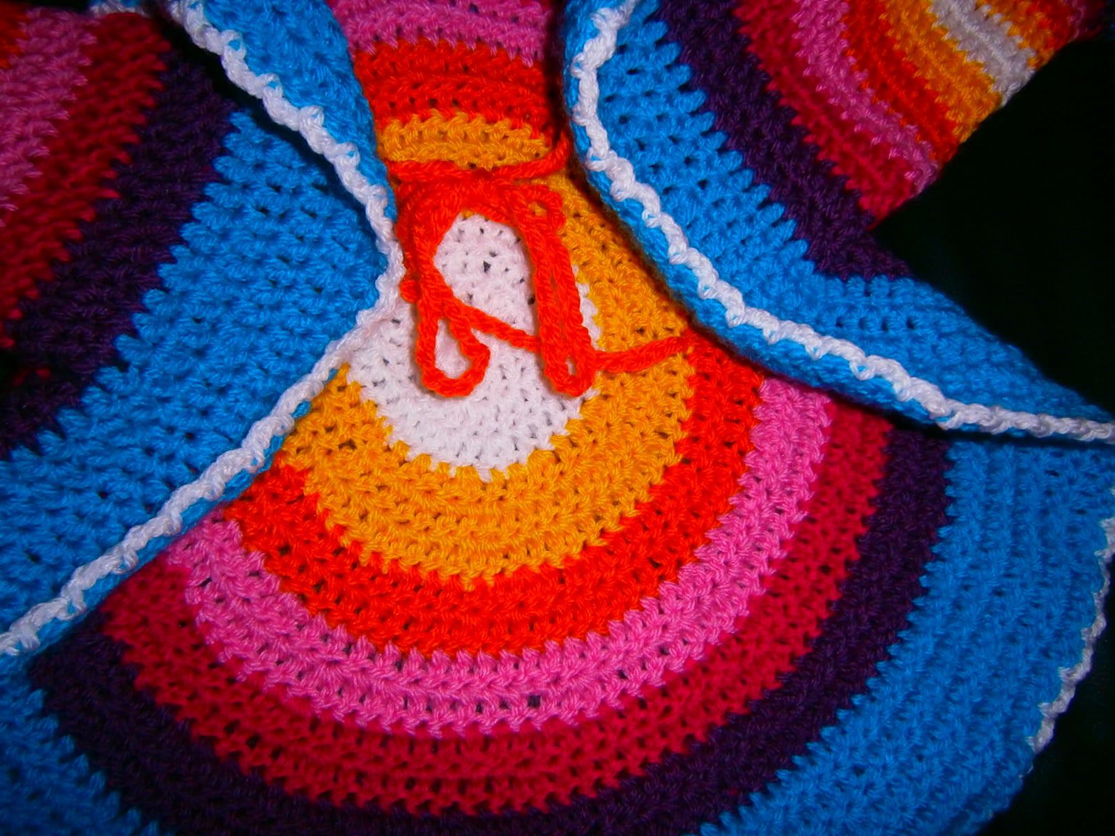Regenbogen Kreisweste gehäkelt Tutorial 86/92