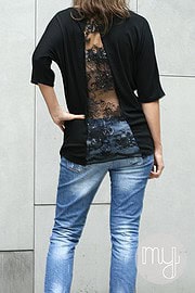 DIY Shirt mit Spitzeneinsatz