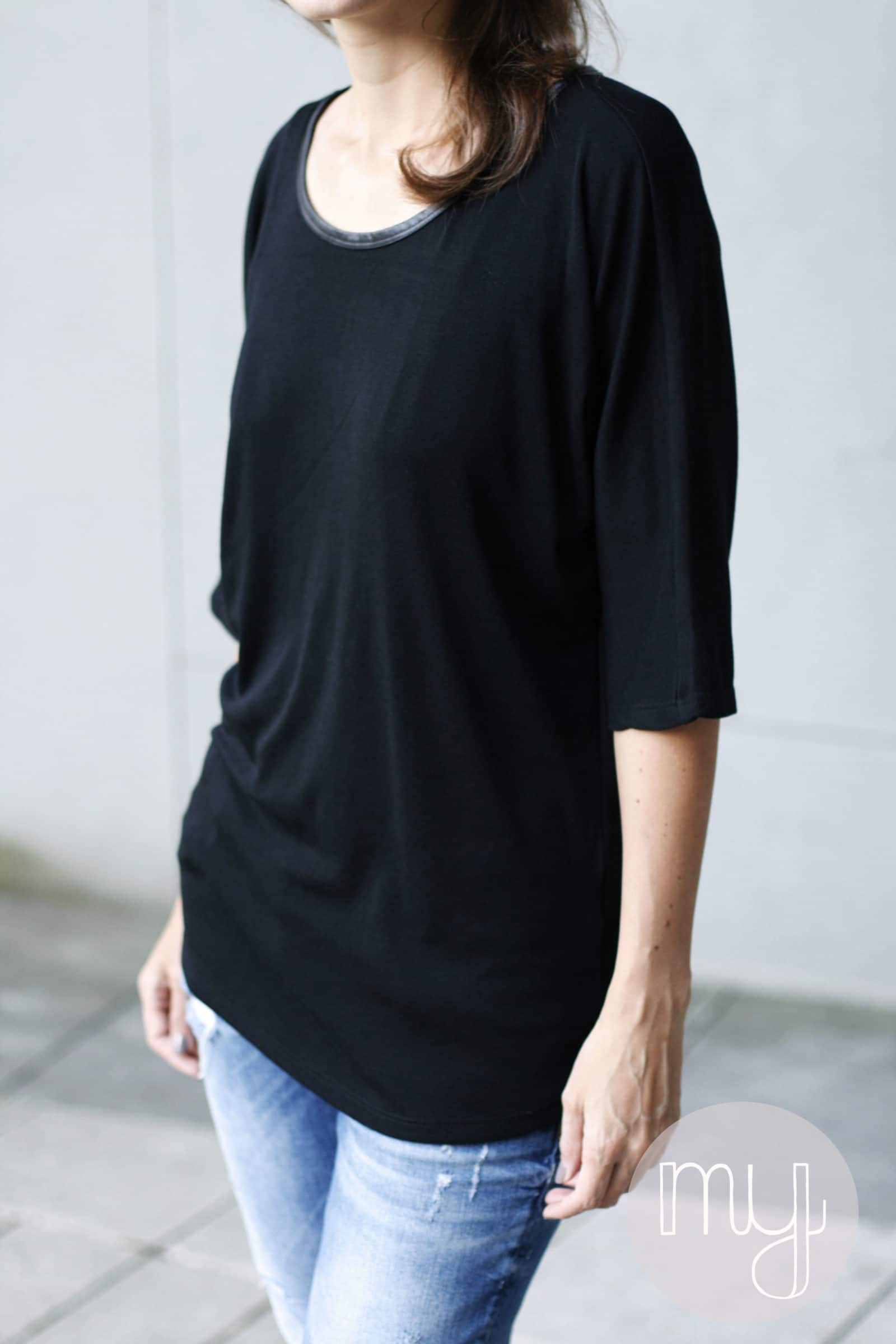 DIY Shirt mit Spitzeneinsatz