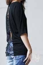 DIY Shirt mit Spitzeneinsatz