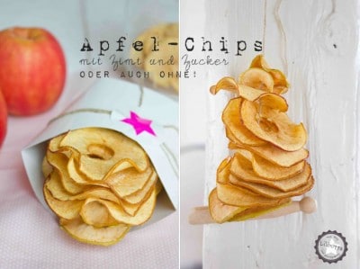 Apfel-Chips.... mit Zimt und Zucker, nur Zucker oder vielleicht ganz ohne? 