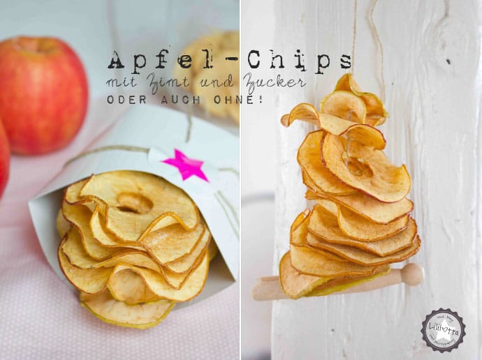 Apfel-Chips…. mit Zimt und Zucker, nur Zucker oder vielleicht ganz ohne?