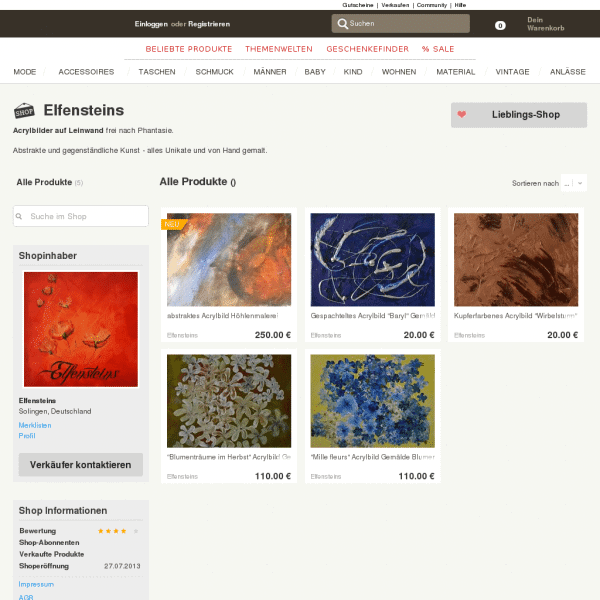 Elfensteins Acrylmalerei (Onlineshop)