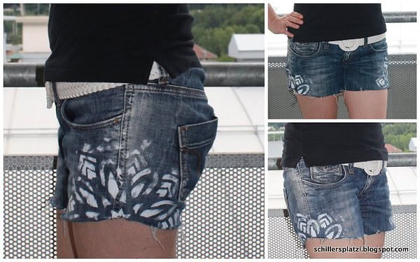 Jeansshort mit Stofffarbe verschönern