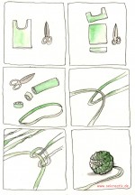 Garn aus Plastiktüten spinnen