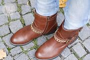 DIY Designer Biker Boots mit Goldkette