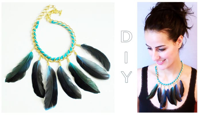 DIY Statement Kette mit Federn