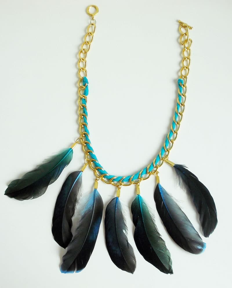 DIY Statement Kette mit Federn