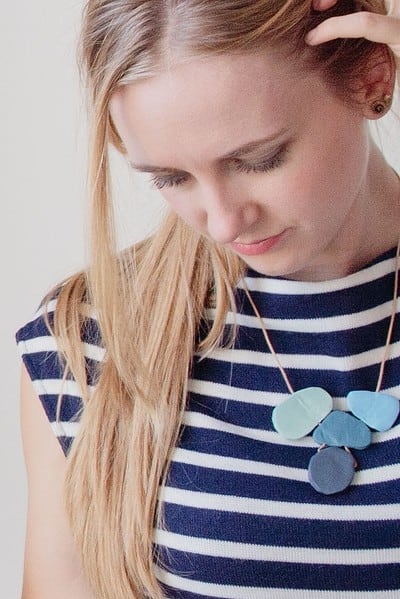 Einfache Statement Kette mit Fimo