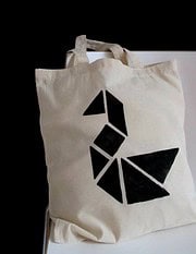 Blitzschnelle grafische Stofftasche im Tangram-Style