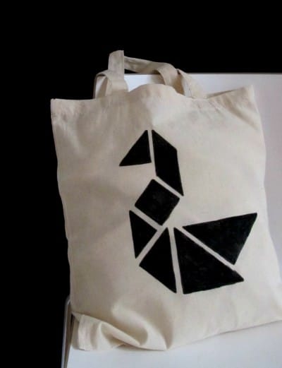 Blitzschnelle grafische Stofftasche im Tangram-Style