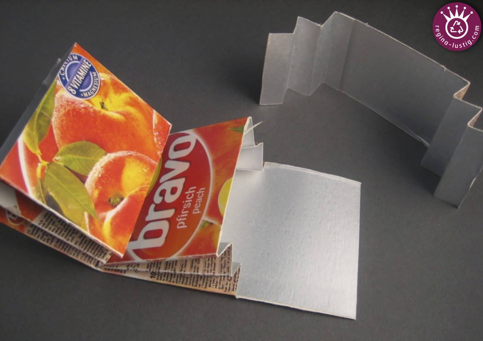 Getränkekarton Geldbeutel Recycling DIY Freebie