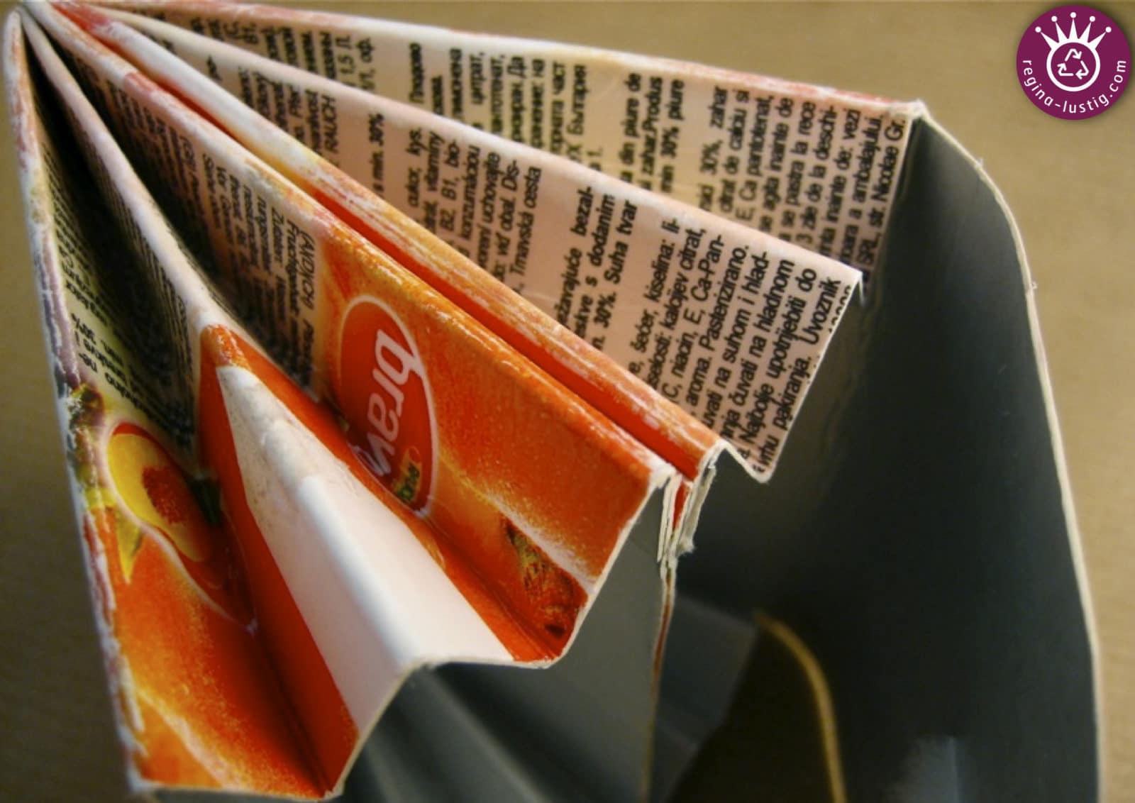 Getränkekarton Geldbeutel Recycling DIY Freebie