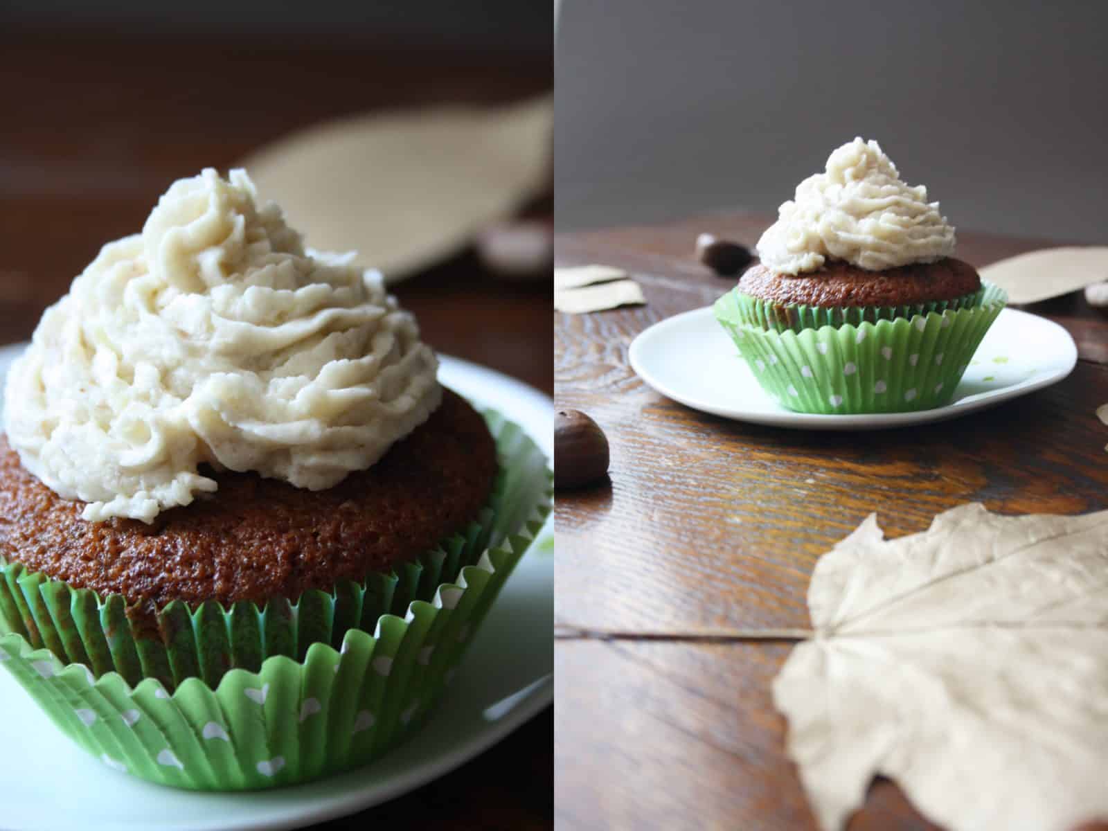 Holundercupcakes mit Maronen – Frischkäse – Creme