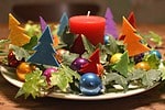 BUNTES Adventsgesteck & Weihnachtsdekoration