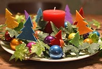 BUNTES Adventsgesteck & Weihnachtsdekoration