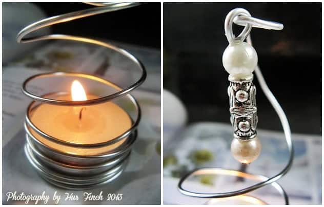 Simple Teelichhalter [DIY aus Draht & Perlen] - HANDMADE Kultur