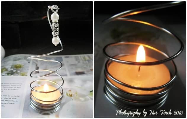 Simple Teelichhalter [DIY aus Draht & Perlen]