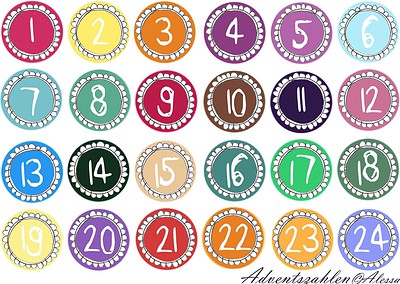 [freebie] Adventskalender-Zahlen