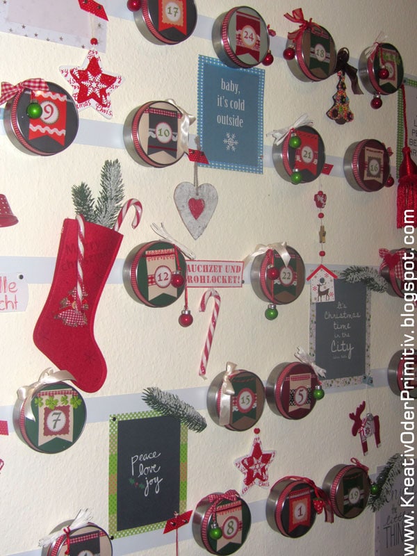 Magnetischer Adventskalender aus IKEA Behältern
